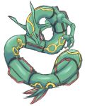 ambiguous_gender black_sclera chiji claws dragon fangs feral full_body legendary_pok&eacute;mon nintendo open_mouth pok&eacute;mon pok&eacute;mon_(species) rayquaza simple_background solo video_games white_background yellow_eyes 