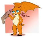  absurd_res anthro balls blue_eyes cub digimon digimon_(species) english_text erection exelzior-maximus female flat_chested hi_res male male/female nipples nude patamon penis pussy simple_background text tongue young 