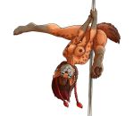 4_toes anthro braided_hair breasts brown_pawpads claws convenient_censorship dancing ear_piercing ewgengster_(artist) feet female hair hi_res hyaenid long_hair mammal nude pawpads piercing pigtails pole pole_dancing smile soles solo spotted_hyena spread_legs spreading toes twin_braids 