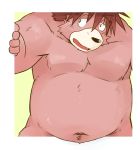  2017 anthro belly humanoid_hands inuryu male mammal moobs navel overweight overweight_male simple_background solo ursid 