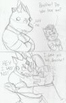 anthro canid canine canis clothed clothing comic dialogue dragon duo english_text male mammal text the_goukou_zone wolf 