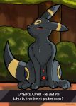  &lt;3 balls black_fur black_nose blush eeveelution eyes_closed fur hi_res male nintendo pawzzhky penis plant pok&eacute;mon pok&eacute;mon_(species) shrub smile solo text umbreon video_games 