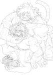  abs anal anthro blush felid group group_sex hi_res human human_on_anthro interspecies m0000rgn magan male male/male mammal muscular muscular_male nipples nomad_(tas) pantherine pecs sex stacking threesome tiger tokyo_afterschool_summoners twink_protagonist_(tas) video_games 
