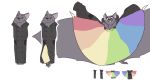 16:9 2019 ambiguous_gender anthro barefoot bat_wings chiropteran clothed clothing deke_(ittybittykittytittys) half-closed_eyes hi_res ittybittykittytittys looking_at_viewer mammal membrane_(anatomy) membranous_wings multicolored_clothing multicolored_topwear pteropodid rainbow_clothing rainbow_topwear simple_background smile solo spread_wings standing topwear trenchcoat white_background wings 