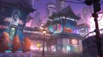  building city leaves original purple scenic xian_yueyueyue 