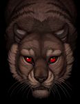  2014 ambiguous_gender digital_media_(artwork) felid feral fur katie_hofgard mammal pantherine red_eyes solo tiger whiskers 