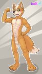  4_toes abs animal_genitalia anthro balls bashbl-ux biceps blush canid canine claws clothing flexing fox fox_mccloud fully_sheathed hi_res male mammal muscular muscular_male nintendo nude pecs pubes sheath solo star_fox toe_claws toes video_games white_balls white_sheath 