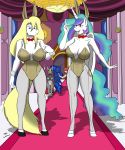  anna_(sailoranna) anthro anthrofied blonde_hair blue_fur blue_hair breasts brown_fur clothed clothing cutie_mark equid equine ethereal_hair fake_ears fake_rabbit_ears female friendship_is_magic fur group hair hi_res horn horse mammal my_little_pony nude playboy_bunny princess_celestia_(mlp) princess_luna_(mlp) pseudo_hair red_hair sailoranna sara_(sailoranna) unicorn_horn white_fur winged_unicorn wings 