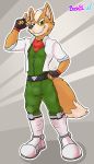  absurd_res bashbl-ux canid canine clothed clothing fox fox_mccloud gloves green_eyes handwear hi_res looking_at_viewer male mammal nintendo smile solo star_fox video_games 