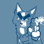  1:1 anthro arctic_fox canid canine clothed clothing disney female fox fur holding_gun holding_object holding_weapon light mammal replytoanons shadow simple_background skye_(zootopia) solo weapon zootopia 