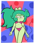  absurd_res adult_fink anthro bikini blackmore breasts cartoon_network clothed clothing female fink_(ok_k.o.!_lbh) green_hair hair half-closed_eyes hi_res mammal navel ok_k.o.!_let&#039;s_be_heroes rodent solo swimwear 