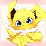  1:1 ambiguous_gender blue_eyes canid digital_media_(artwork) eeveelution feral fur jolteon long_ears looking_at_viewer mammal nintendo pok&eacute;mon pok&eacute;mon_(species) reruponzu solo video_games yellow_ears yellow_fur 