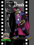  black_tie_(suit) cape claws clothing donatello_(tmnt) dracula fangs green_skin male mask no_pupils reptile scalie shinmusashi44 suit teenage_mutant_ninja_turtles turtle universal_studios vampire 