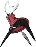  2019 anthro arthropod bent_over butt cloak clothed clothing featureless female hollow_knight hornet_(hollow_knight) insect ponk presenting presenting_hindquarters pussy simple_background solo vessel_(species) video_games white_background 