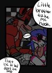  2014 animatronic canid canine dialogue five_nights_at_freddy&#039;s five_nights_at_freddy&#039;s_2 fox foxy_(fnaf) funtime_foxy_(fnaf) machine male mammal renee-moonveil robot video_games 
