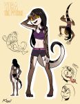  anthro clothed clothing female hair hi_res kittell_(artist) navel open_mouth python reptile scalie shirt snake solo tank_top tongue topwear 