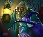  blue_eyes brown_eyes clothing female grimbro hair hanna-barbera hat headgear headwear humanoid lantern male not_furry red_eyes scooby-doo_(series) undead white_hair witch-hat witch_(which_witch_is_which?) zombie zombie_(which_witch_is_which?) 