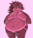  anthro belly big_belly canid canine canis clothing domestic_dog fangs hair inushishigami jockstrap male mammal navel obese overweight scar shino_(housamo) solo tokyo_afterschool_summoners underwear video_games 