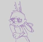  2019 4chan annoyed anthro antlers bedfellows crossed_arms digital_media_(artwork) fatigue fur hi_res horn invalid_tag jackalope lagomorph leporid male mammal monochrome rabbit simple_background solo unknown_artist white_background 