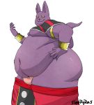  absurd_res anthro belly big_belly big_butt butt champa clothing dragon_ball dragon_ball_super felid hi_res male mammal moobs navel obese overweight raised_tail sleepyras solo underwear 