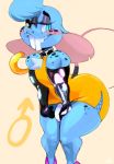  anthro big_teeth blue_eyes blush bulge choker clothed clothing crossdressing dress ear_piercing ear_ring girly hi_res jewelry looking_at_viewer male mammal mouse murid murine muscle_mouse necklace panties piercing rodent simple_background solo thick_thighs underwear vimhomeless wide_hips yellow_background 