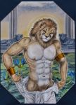  abs anthro deity egyptian_mythology felid lion male mammal middle_eastern_mythology mythology navel nefertem nipples pantherine penis solo tristanalexander 