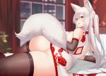  animal_humanoid arm_warmers armwear bed big_breasts big_butt breasts butt canid canid_humanoid canine canine_humanoid chinese_clothing chinese_dress clothed clothing curvaceous dress female fox_humanoid fur furniture hair hayabusa_(artist) hi_res humanoid inside legwear light_skin long_hair looking_at_viewer looking_back lying mammal mammal_humanoid on_bed on_side open_mouth pigtails rear_view red_eyes side_boob slit_pupils solo thick_thighs thigh_highs tight_clothing white_hair 