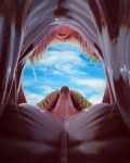  2019 3d_(artwork) absurd_res ambiguous_gender bodily_fluids cloud digital_media_(artwork) dragon first_person_view hi_res mouth_shot open_mouth oral_vore saliva saliva_string sharp_teeth sky teeth tongue vore whiteperson 