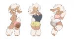  anthro biped bottomwear bovid breasts caprine clothed clothing feces female hoodie looking_back mammal msnake multiple_scenes nipples panties pooping scat sheep shorts simple_background sleeping small_breasts soiling solo standing topless topwear underwear white_background 