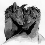  1:1 2019 canid canine duo feral mammal tamberella traditional_media_(artwork) 