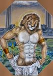  abs anthro deity egyptian_mythology felid lion male mammal middle_eastern_mythology mythology navel nefertem nipples pantherine penis solo tristanalexander 