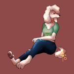  1:1 2017 anthro canid canine canis clothed clothing darcie_sivonne digital_media_(artwork) digitigrade domestic_dog female hi_res mammal mynameiscomic paws poodle sitting solo text 