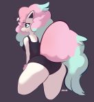  2019 animated anthro anthrofied breasts butt cinemagraph clothed clothing female fluffy fluffy_tail galarian_ponyta glowing grey_background hair horn kolae long_hair looking_at_viewer looking_back nintendo pok&eacute;mon pok&eacute;mon_(species) pok&eacute;morph rear_view regional_variant shiny signature simple_background solo video_games 