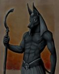  ankh anthro anubian_jackal anubis canid canine canis deity egyptian_mythology jackal male mammal middle_eastern_mythology mythology nipples solo spartadog 