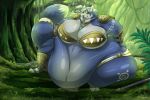  2018 4_toes anthro belly big_belly big_breasts biglovealicia black_lips black_nose blue_body blue_eyes blue_fur breasts canid canine clothed clothing digital_media_(artwork) female fox fur hair huge_breasts hyper hyper_belly jewelry krystal lips mammal markings morbidly_obese necklace nintendo obese obese_female outside overweight overweight_female smile solo star_fox tailband toes topwear tribal_markings video_games white_body white_fur 