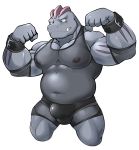  2019 5_fingers absurd_res anthro belly belt bulge clothing fingers flexing hi_res machoke maldu male musclegut muscular muscular_male navel nintendo nipples pecs pok&eacute;mon pok&eacute;mon_(species) sharp_teeth slightly_chubby smile solo teeth translucent translucent_clothing video_games wrestling_briefs wrestling_singlet 