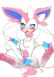  absurd_res barely_visible_genitalia barely_visible_pussy blue_sclera blush bodily_fluids covering covering_self eeveelution female feral gloves_(marking) hi_res kemono leg_markings looking_at_viewer markings nintendo open_mouth pawpads pok&eacute;mon pok&eacute;mon_(species) powan_po40 pussy simple_background sitting socks_(marking) solo sylveon tears translucent video_games white_background 