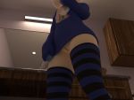  3d_(artwork) 4:3 annette_(fire_emblem) anthro bathroom bottomless clothed clothing coliser digital_media_(artwork) female fire_emblem fur legwear mammal nintendo pussy socks solo sweater topwear video_games white_body white_fur 