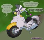  anthro big_breasts breasts dialogue equid equine female friendship_is_magic hi_res huge_breasts inanimate_transformation mammal mostlymlpanthroporn motorcycle my_little_pony nude sketch transformation vehicle zebra zecora_(mlp) 