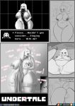  2019 anthro big_breasts boss_monster bovid breasts caprine chara_(undertale) clothing cunnilingus digital_media_(artwork) female fur hi_res horn huge_breasts male male/female mammal nipples nude open_mouth oral overweight overweight_female penis pussy sex simple_background text thick_thighs toriel undertale urielmanx7 vaginal video_games white_body wide_hips 