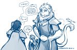  2019 alice_reed alternate_species annoyed anthro armor cape clothed clothing conditional_dnp crown dialogue dragon english_text felid female feral furrification group growling hand_on_head hands_on_hips hi_res horn human keidran keiren_(twokinds) lion madam_reni_(twokinds) male mammal membrane_(anatomy) membranous_wings monochrome pantherine pauldron scalie simple_background sketch sound_effects tail_flick text thought_bubble tiara tom_fischbach twokinds webcomic western_dragon white_background wings 