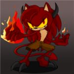  1:1 angry claws clothing demon eye_markings fire fur hooves horn low_res markings multicolored_body multicolored_fur red_body red_fur sonic_(series) sonic_the_hedgehog_(copyright) spade_tail torn_clothing two_tone_body two_tone_fur zora33_(artist) 