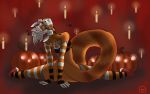  &lt;3 16:10 ailurid anthro bright candle clothing food fruit girly hair halloween_2019 hi_res kiwa_flowcat legwear lips male mammal plant pumpkin red_panda rocco simple_background spread_legs spreading topwear 