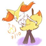  1:1 2018 3_fingers 3_toes ambiguous_gender anthro black_body black_fur bowing braixen canid canine dated digital_media_(artwork) dipstick_tail fingers fire full-length_portrait fur inner_ear_fluff looking_at_viewer mammal multicolored_tail nintendo number one_eye_closed open_mouth orange_body orange_fur pok&eacute;mon pok&eacute;mon_(species) portrait red_eyes shadow simple_background solo standing stick toes unknownlifeform video_games white_background white_body white_fur yellow_body yellow_fur 