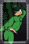  animal_genitalia anthro avian avian_penis bird blue_eyes border cloaca eyewear flexible goggles hi_res jet_the_hawk looking_at_viewer male muscular muscular_male penis pinup pose raised_leg salamikii shadow solo sonic_(series) sonic_riders 