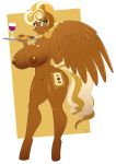  absurd_res anthro beverage big_breasts breasts equid equine female hi_res hybrid mammal my_little_pony pterippus pussy simple_background tatemil wings 