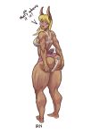  animal_humanoid big_breasts big_butt bodily_fluids breasts butt female hi_res humanoid irn simple_background sweat 