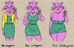  age_progression anthro big_breasts bojack_horseman breasts cleavage clothed clothing curvaceous domestic_cat dress english_text felid feline felis female front_view jewelry mammal mature_female necklace nipple_slip princess_carolyn redout selfie solo text whiskers wide_hips 