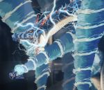  2019 absurd_res capcom daenoc digital_media_(artwork) duo hi_res horn human lagiacrus leviathan_(mh) mammal monster_hunter open_mouth simple_background spines teeth tongue video_games 