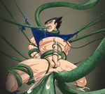  1boy anal bestiality black_hair blush bottomless cum dragon_ball dragonball_z ejaculation fuck green_tentacles hotcha legs_held_open male male_focus man mouthfuck multiple_insertions multiple_penetration nippleplay nipples object_insertion penis rape ripping_off_clothes saiyan shirt_lift solo tentacle tentacle_rape tentacles tentacles_on_male torn_clothes triple_anal uncensored undressing vegeta yaoi 